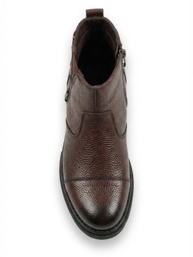 Kürklü İç Yapılı Kahverengi İçten Topuklu Erkek Botu 2