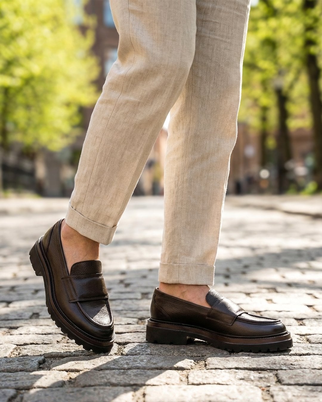 Loafer Tarzı Kalın Tabanlı Kahverengi Boy Uzatıcı Model