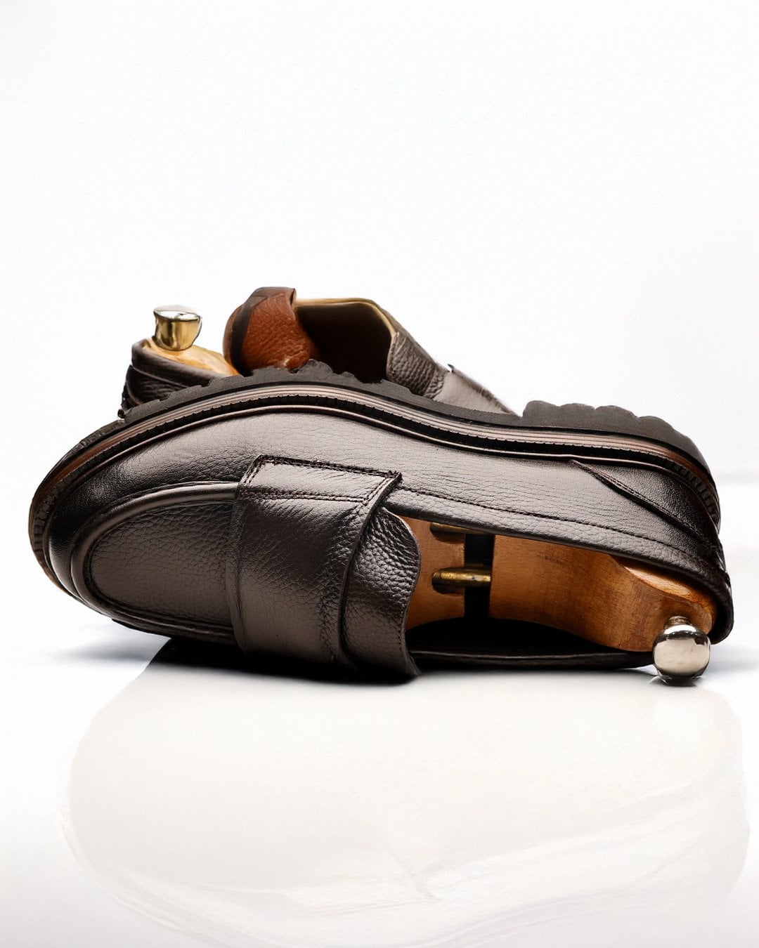 Loafer Tarzı Kalın Tabanlı Kahverengi Boy Uzatıcı Model - Görsel 6