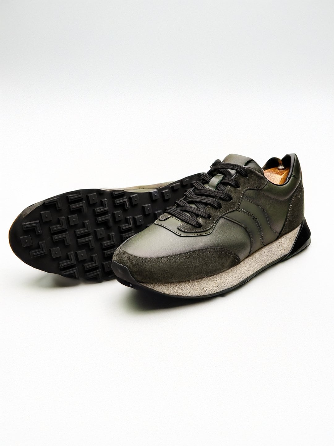 Haki Deri Boy Uzatan Erkek Sneaker Ayakkabı - Görsel 4