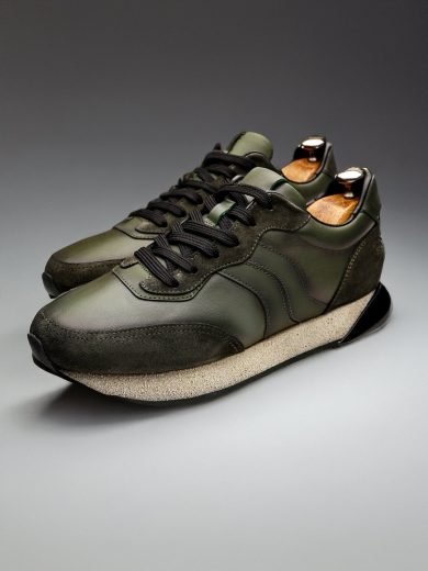 Haki Deri Boy Uzatan Erkek Sneaker Ayakkabı