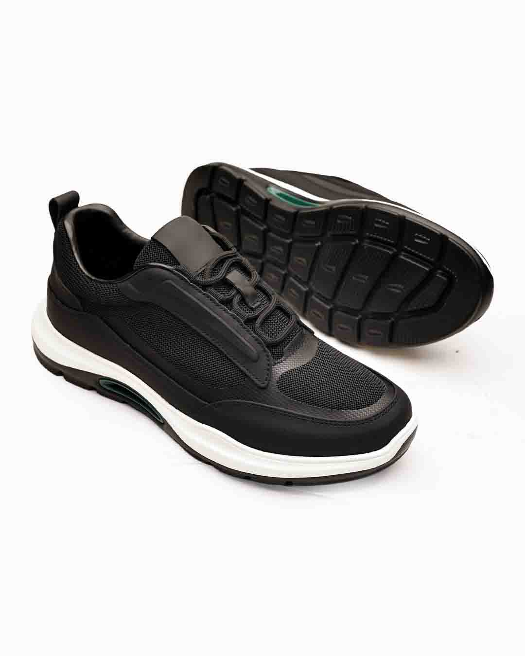 Siyah AirFlex Hakiki Deri Boy Uzatan Erkek Sneaker - Görsel 3