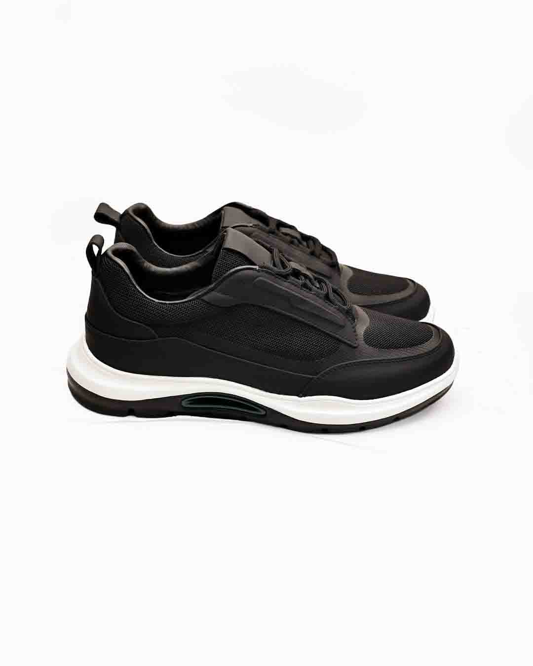 Siyah AirFlex Hakiki Deri Boy Uzatan Erkek Sneaker - Görsel 6