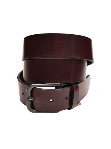 Bordo Kahve Erkek Kemer Füme Oval Tokalı Sade Model