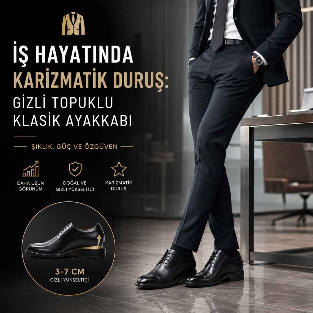 İş Hayatında Karizmatik Duruş: Gizli Topuklu Klasik Ayakkabı