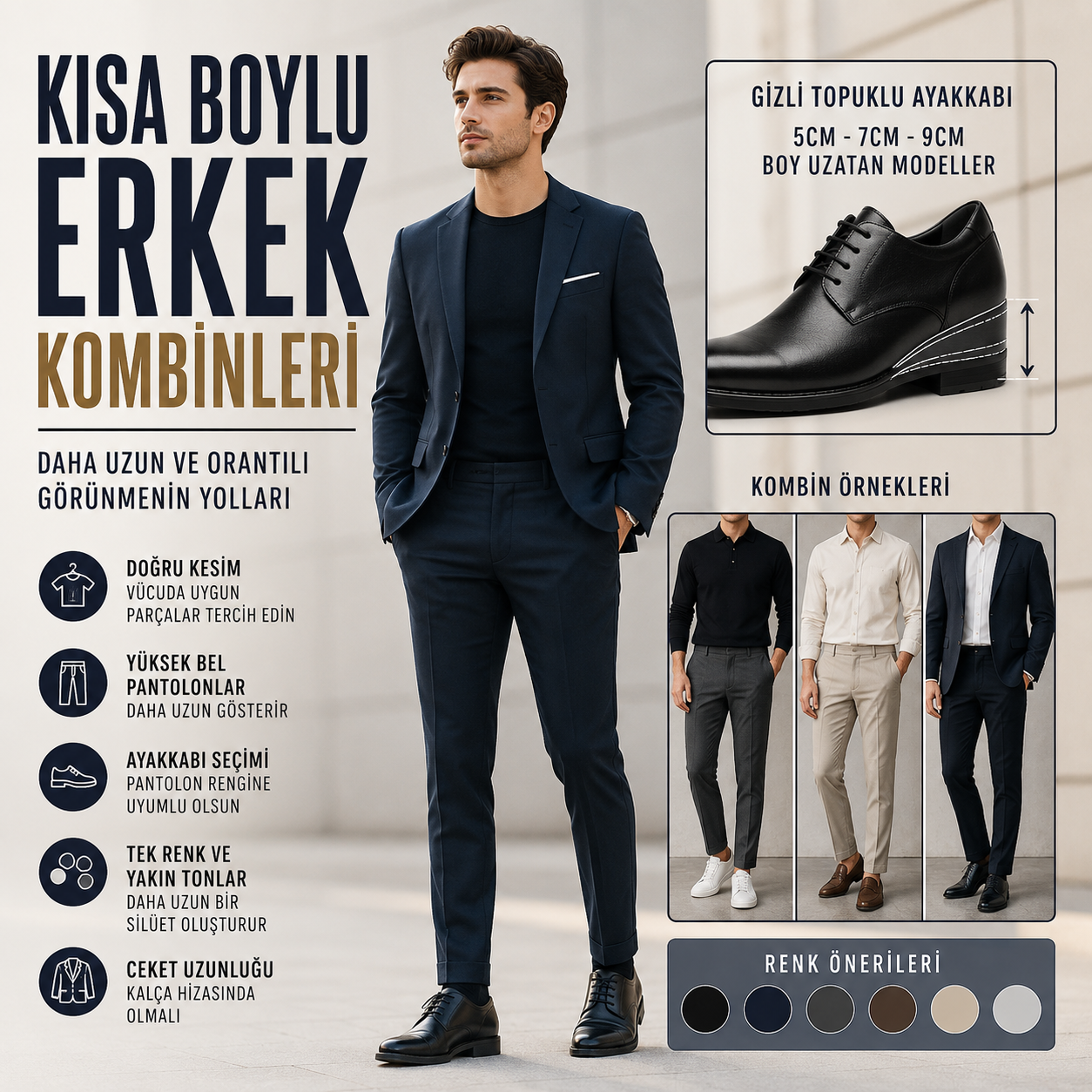 Kısa Boylu Erkek Kombinleri