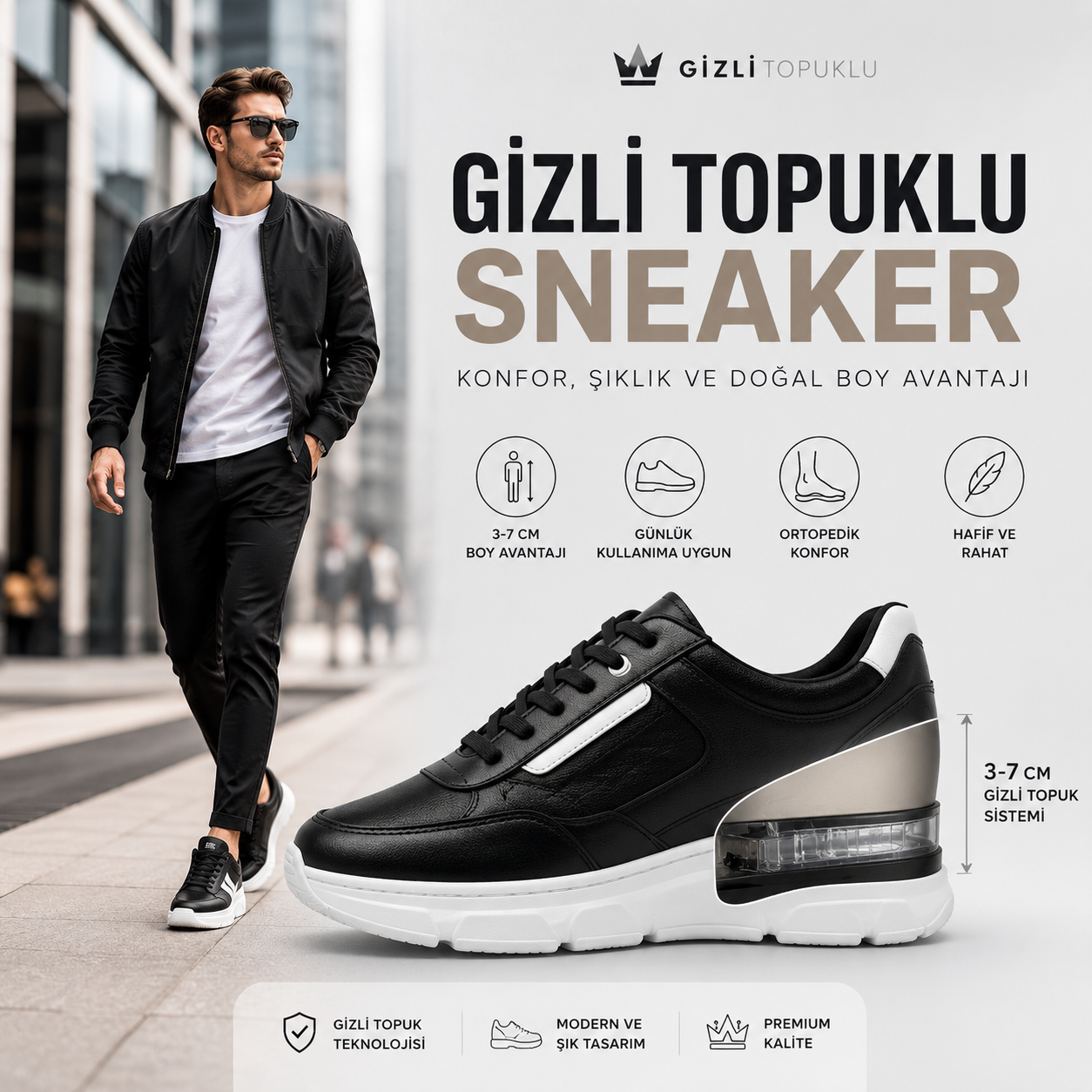 Gizli Topuklu Sneaker: Günlük Şıklık ve Doğal Boy Avantajı