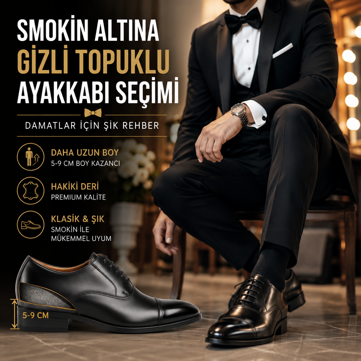 smokin altına gizli topuklu ayakkabı