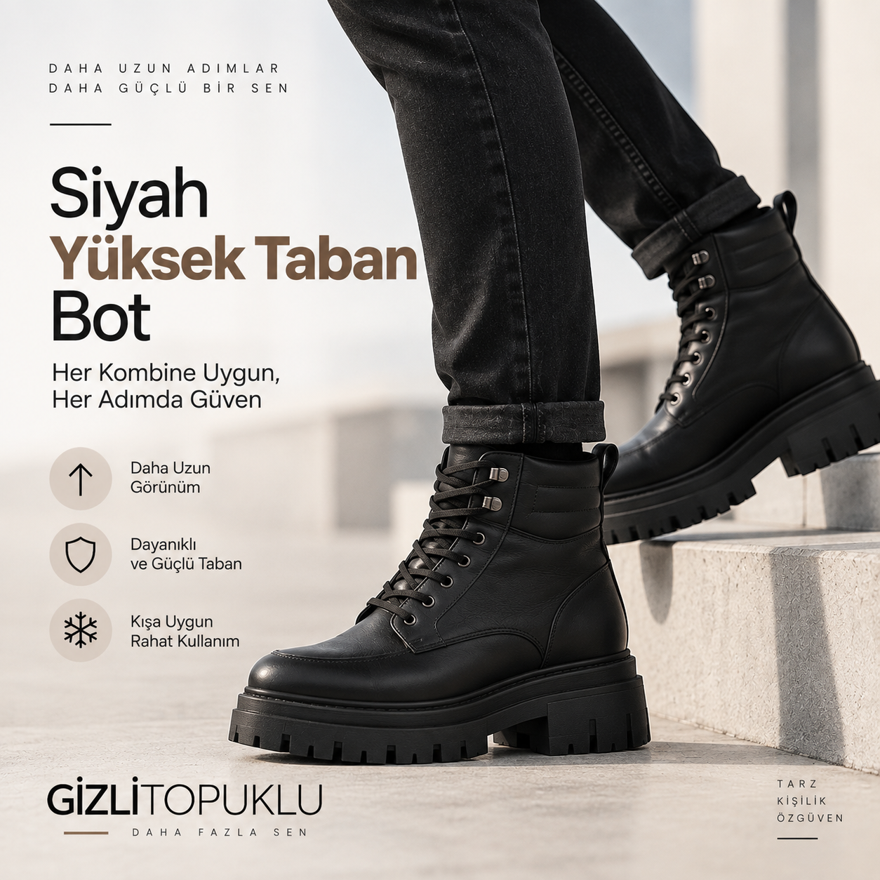 Siyah yüksek taban bot